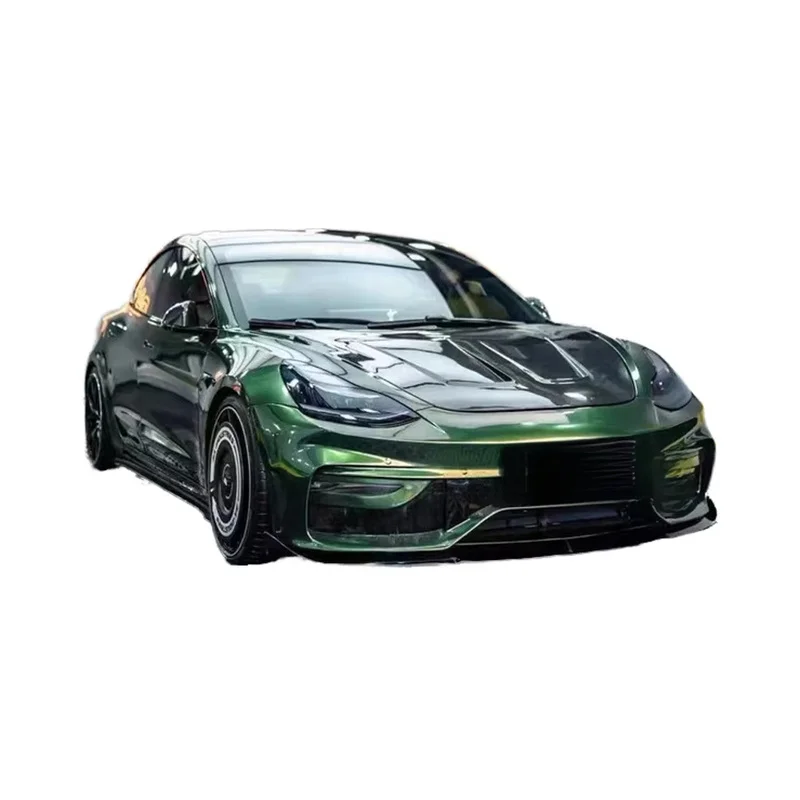 High Quality ACP-Style Self-adhesive Carbon Fiber Body Kit Front Rear Bumper Spoiler For Model3 1st Gen Upgrade