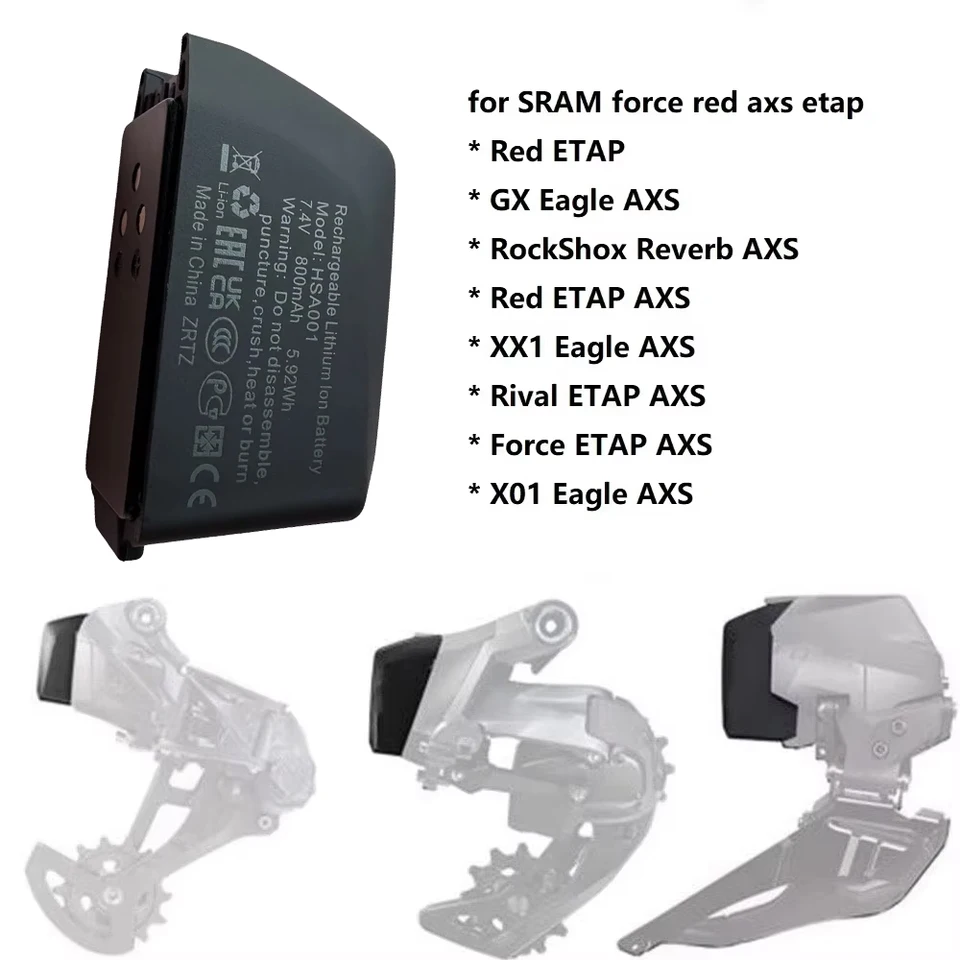 7.4V 800mAh Battery for SRAM Force XX1 X01 GX AXS