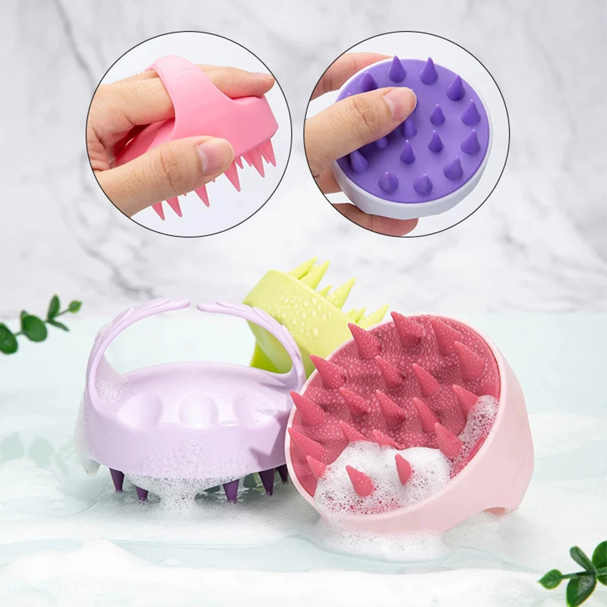 Brosse de massage du cuir chevelu en silicone doux pour la peau, shampooing, lavage des cheveux, peigne spa, outil de beauté, salon