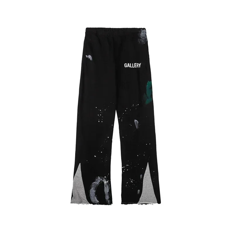 Men's sweatpants from a fashion brand are classic style splashed with graffiti, letter print, and loose slacks