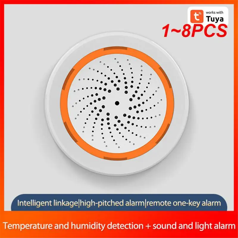 

1~8PCS Tuya Smart Siren Alarm 90dB Sound Light Home Security Alarm Works With Tuya Hub