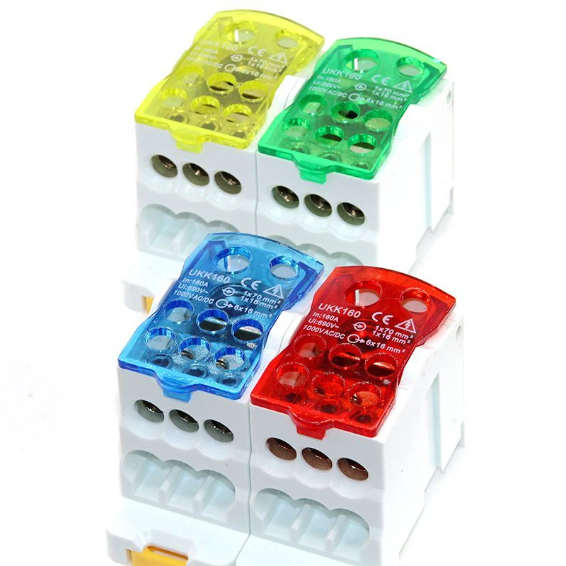 Din Rail Terminal Blocks Electric Split Junction Box One In Several Out Power Wire Electrical Connector UKK 250A/400A/500A