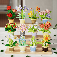 Mini Flower Pot Building Blocks Flower Bouquet Blocks Educational Kids Toys Mother's Day Gift