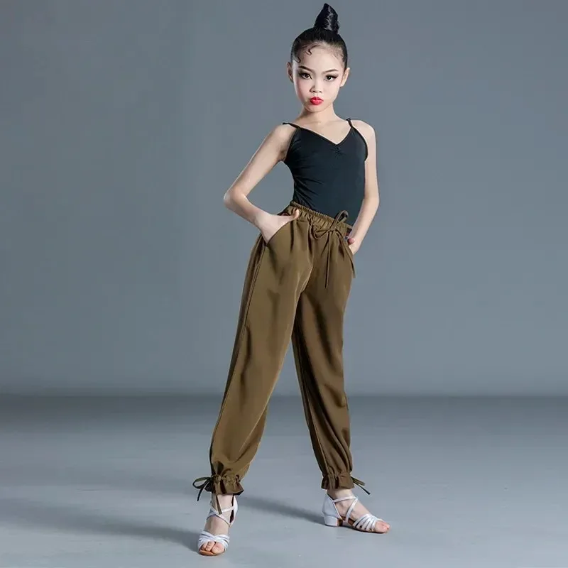 

Latin Pant Suit Girl Latin Dresses Dancing Ballroom Dance Dress Rumba Samba Children Samba Cha Cha Tango Skirt Standard Salsa