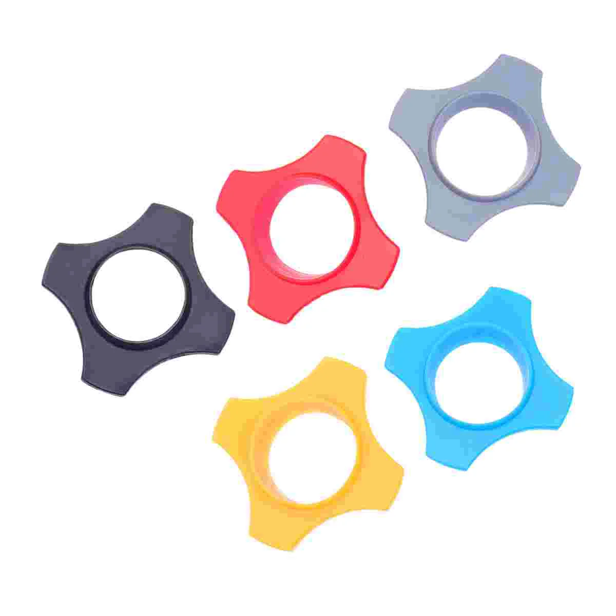 5pcs Microphone Silicone Stand Skidproof Circle Mic Anti-slip Ring KTV Replacement (Orange Blue Black Gray and Red One for