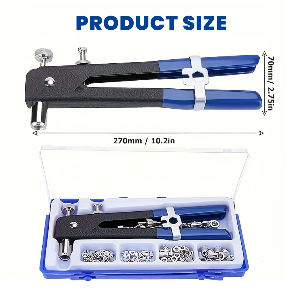 86Pcs Manual Rivet Nut Gun M3 M4 M5 M6 M8 Home Rivet Gun,Insert Nut Quick Riveting Tool, Contains 80 Rivet Nuts,Riveting Machine
