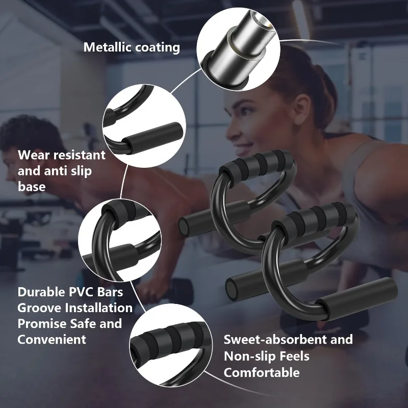 دعامة دعم الضغط على شكل حرف S قابلية للحمل في صالة الألعاب الرياضية المنزلية ومقبض إسفنجي مانع للانزلاق ولوحة رفع المعدات الرياضية وتدريبات القوة