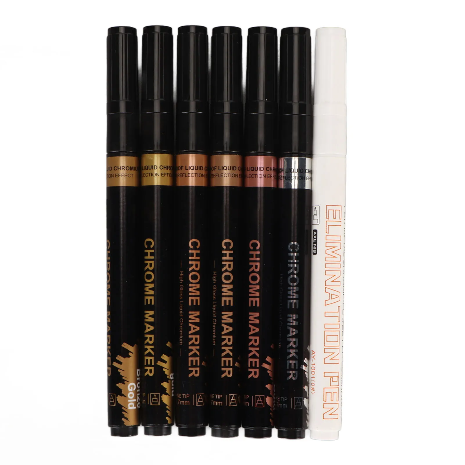 Mirror Marker Pen Long Lasting  Gold Bronze Multipurpose Metallic Paint Pen Shiny Finish Fade Resistant for Card for Glass