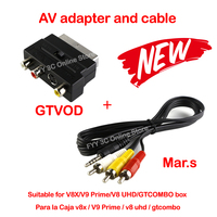 AV cable and AV adapter, suitable for V8X/V9 Prime/V8 UHD satellite receivers.