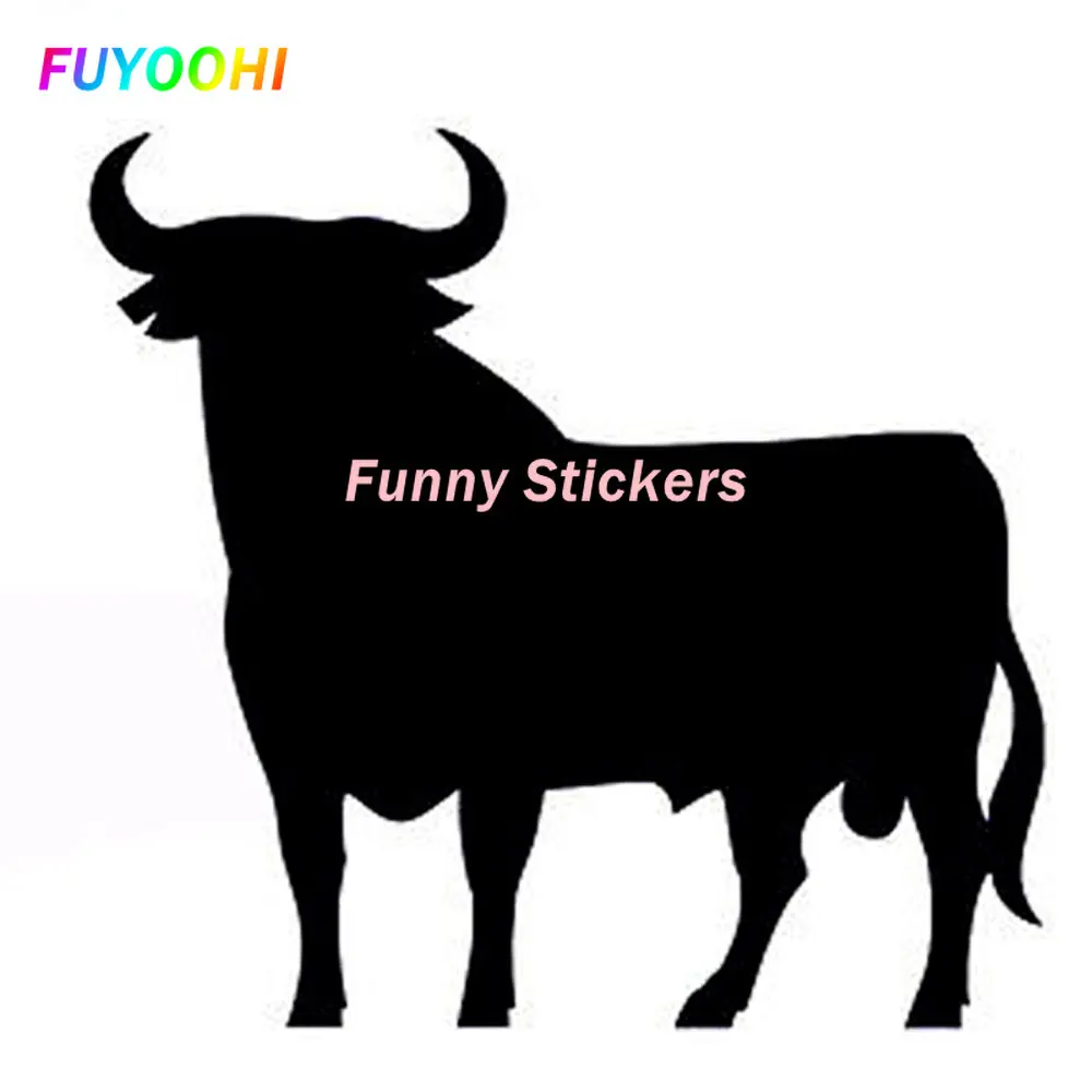 

FUYOOHI Play Stickers Cow Silhouette Cartoon Vinyl Decals Art Decor Black/white Car Body Stickers