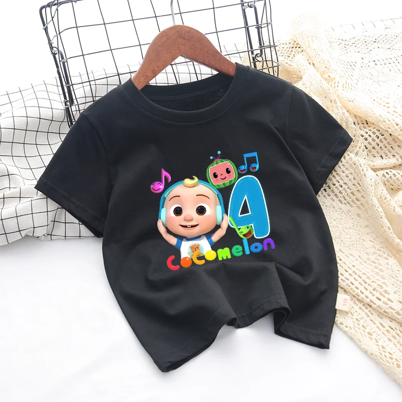 Cocomelons 男の子女の子かわいい誕生日 Tシャツ子供夏服ベビーシャワー Tシャツ漫画アニメパターントップスパーティーギフト