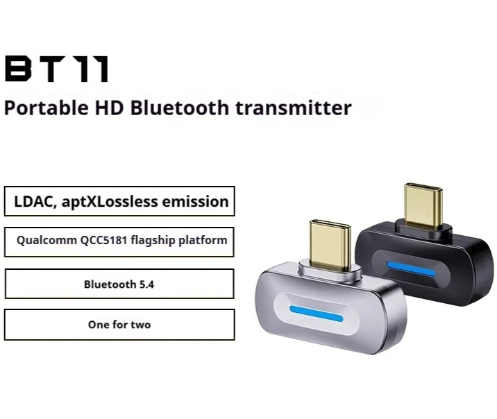 Fiio BT11 Transmitter Type-C Bluetooth For Mobile Game Player Low Latency To Wireless Headphone Ldac Aptx Adaptive Custom Gifts