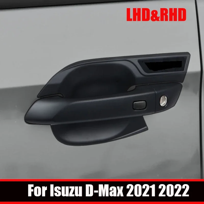 For Isuzu D-MAX DMAX 2021 2022 2023 ABS carbonfiber  Side Door Handle Cover Trim Door Bowl Sticker Protector Accessories