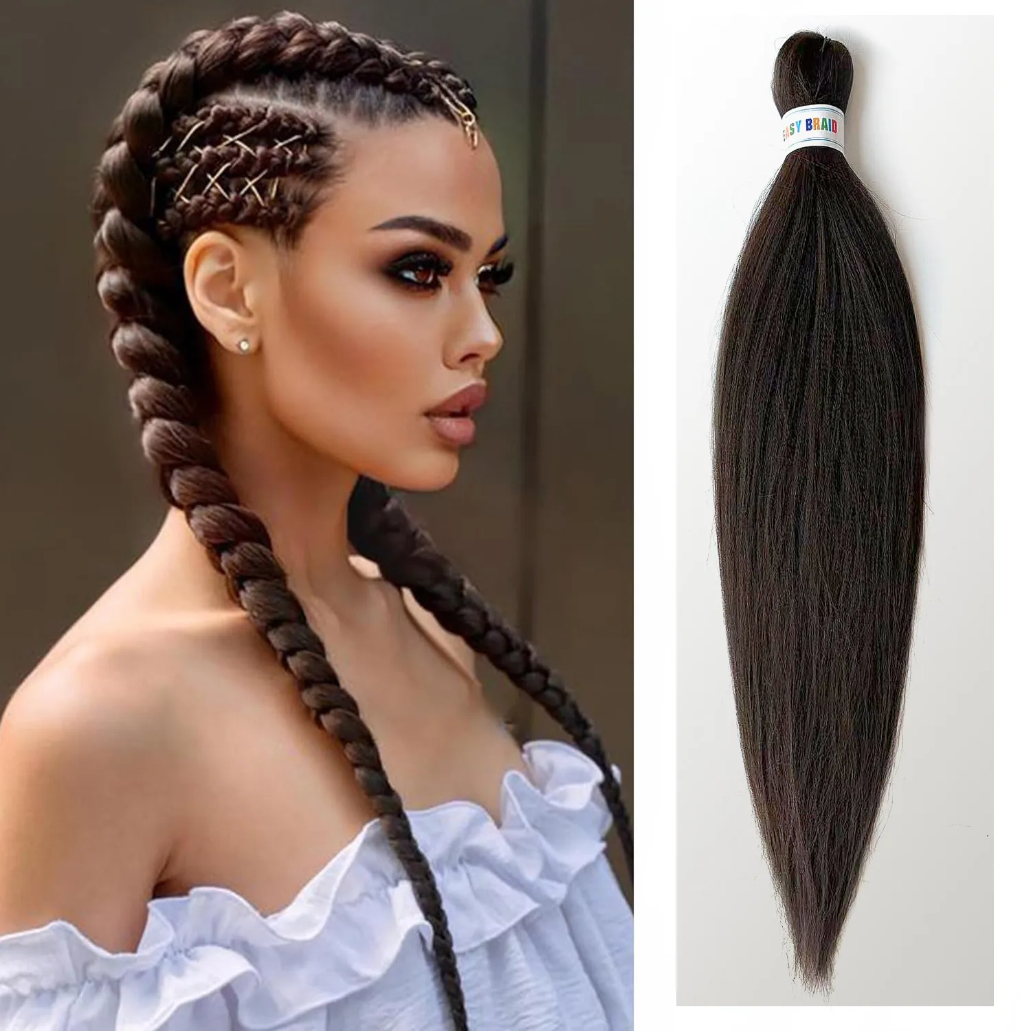 

Synthetic Easy Crochet Braiding Hair Extension Jumbo Braids Ombre Pre Stretched Hair Strand Braid Bundle Yaki Straight Hair