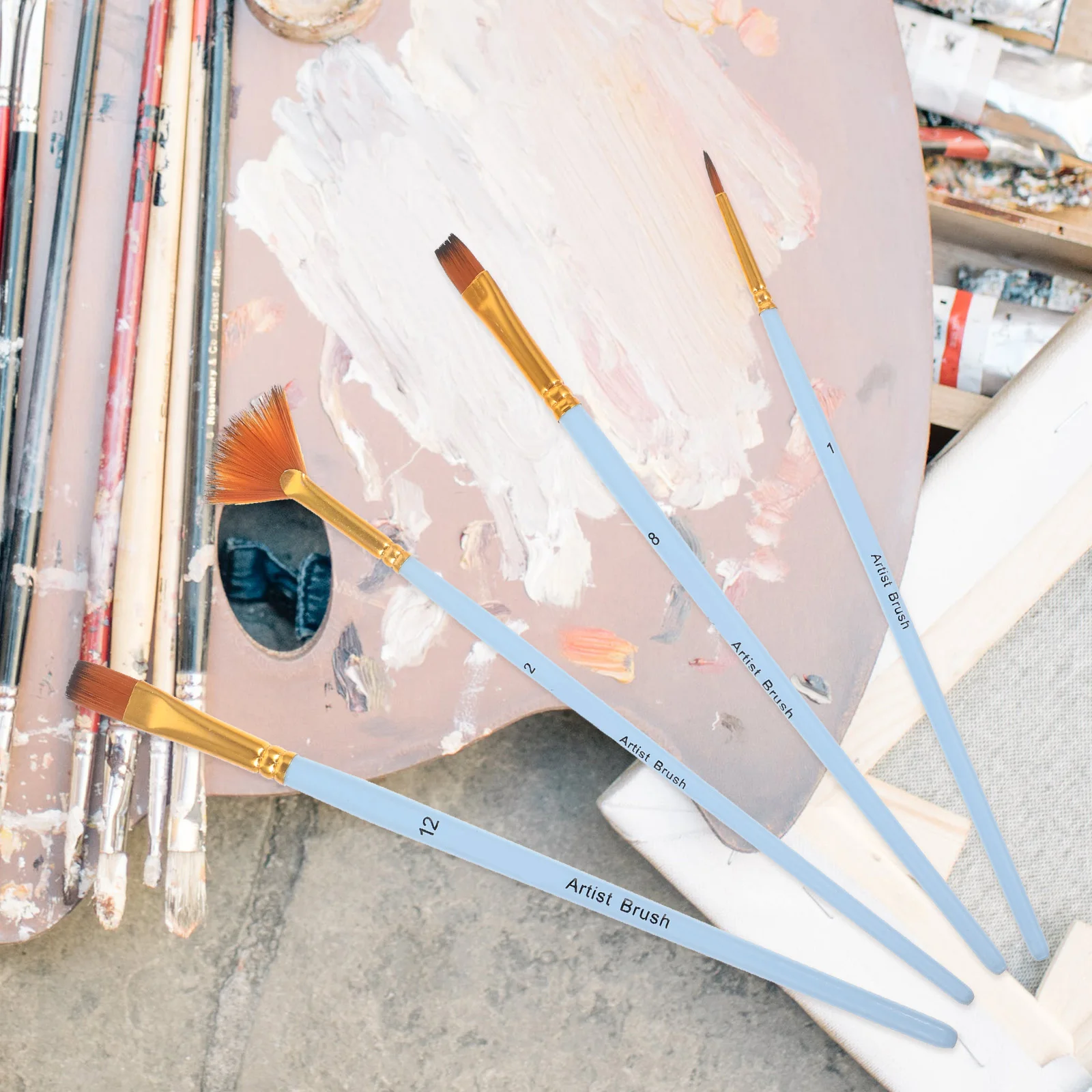 

4 Pcs Oil Brush Set Drawing Brushes Paint for Painting Supplies Artists Multifunction Watercolor Nylon Child