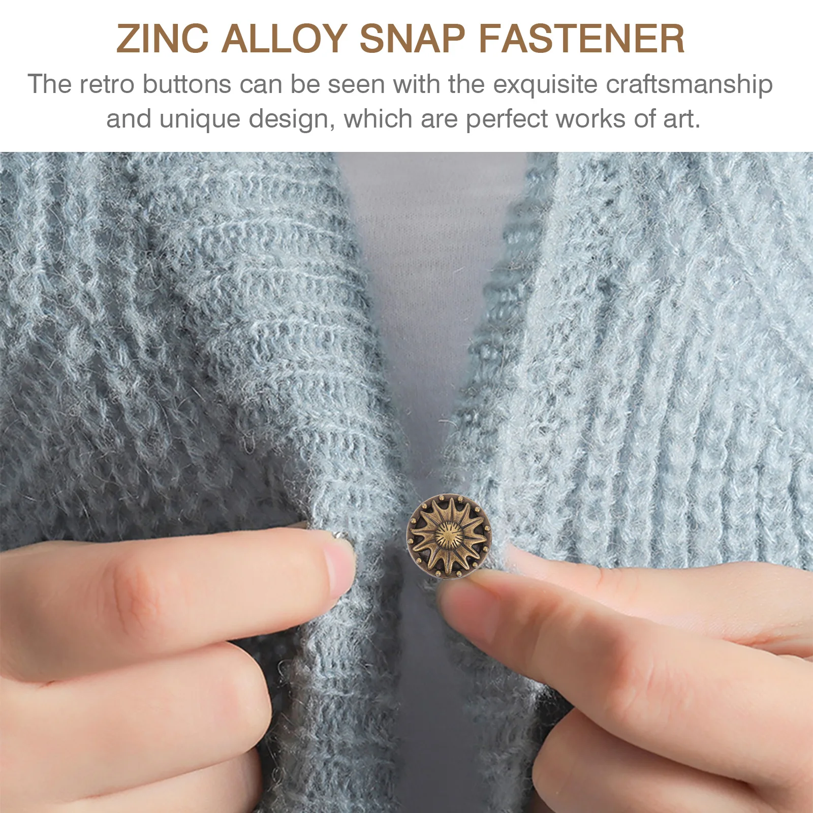 

20Sets Zinc Alloy Snap Fastener Cartoon Button Exquisite Craftsmanship Durable Lightweight Zinc Alloy Snap Fastener