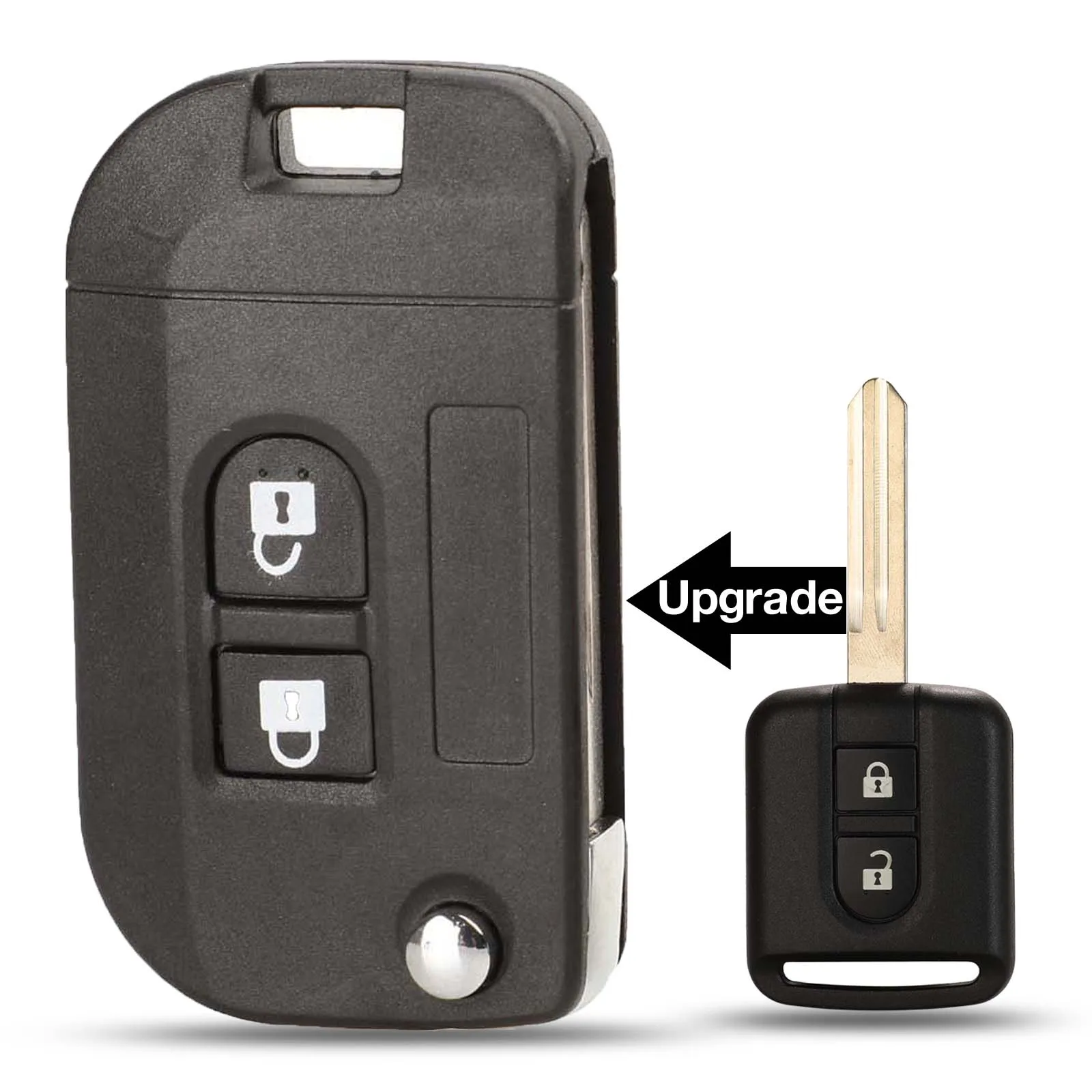 jingyuqin Upgrade Key Case Shell dla NISSAN Cabstar F24M Micra K12 Navara D40M Note E11 NV200 M20M Patrol Y61 Qashqai J10