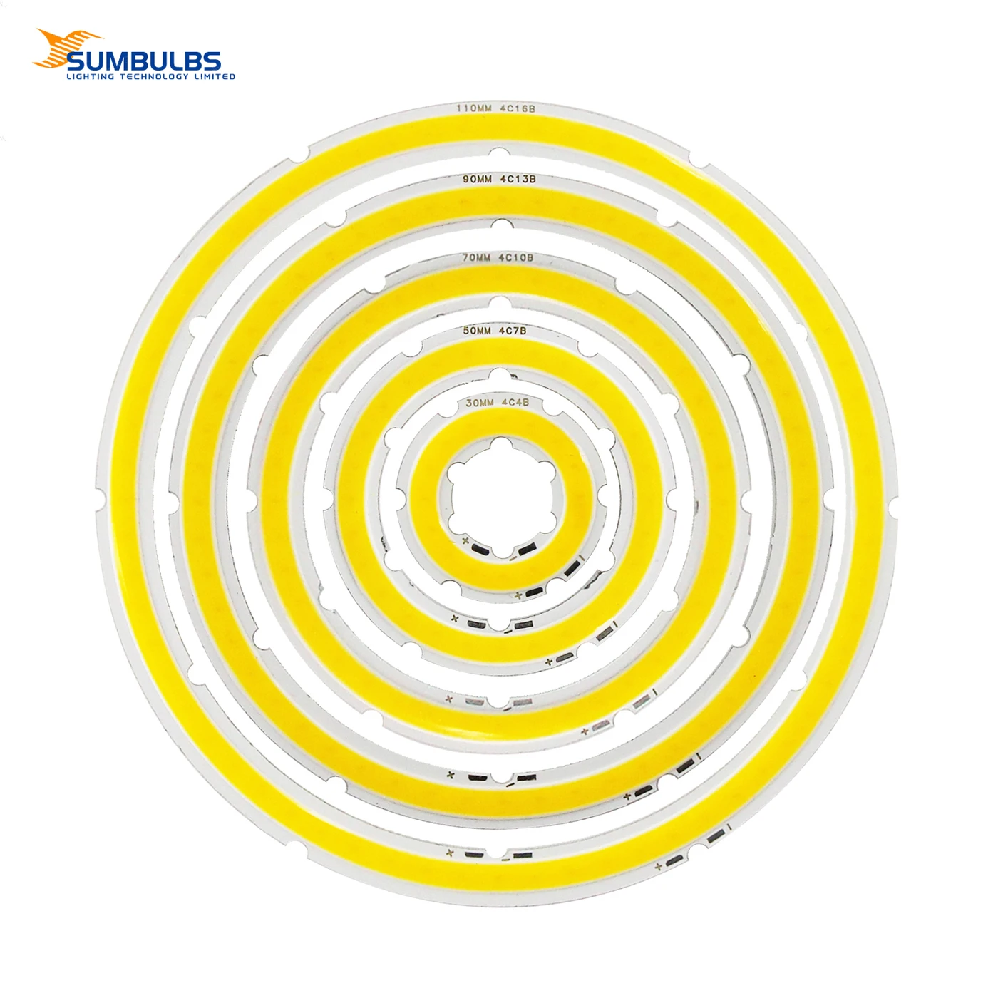 SUMBULBS Angel Eyes COB Light Source Ring LED Chip 2W-12W 12V DC Annual Shape 20mm-120mm for DIY Car Bulb Cold Warm White