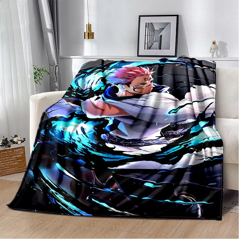 3D Jujutsu Kaisen Anime Cartoon Itadori Yuji Soft Flannel Blanket,Throw Blanket Comfortable Blanket for Picnic Beds Sofa Home