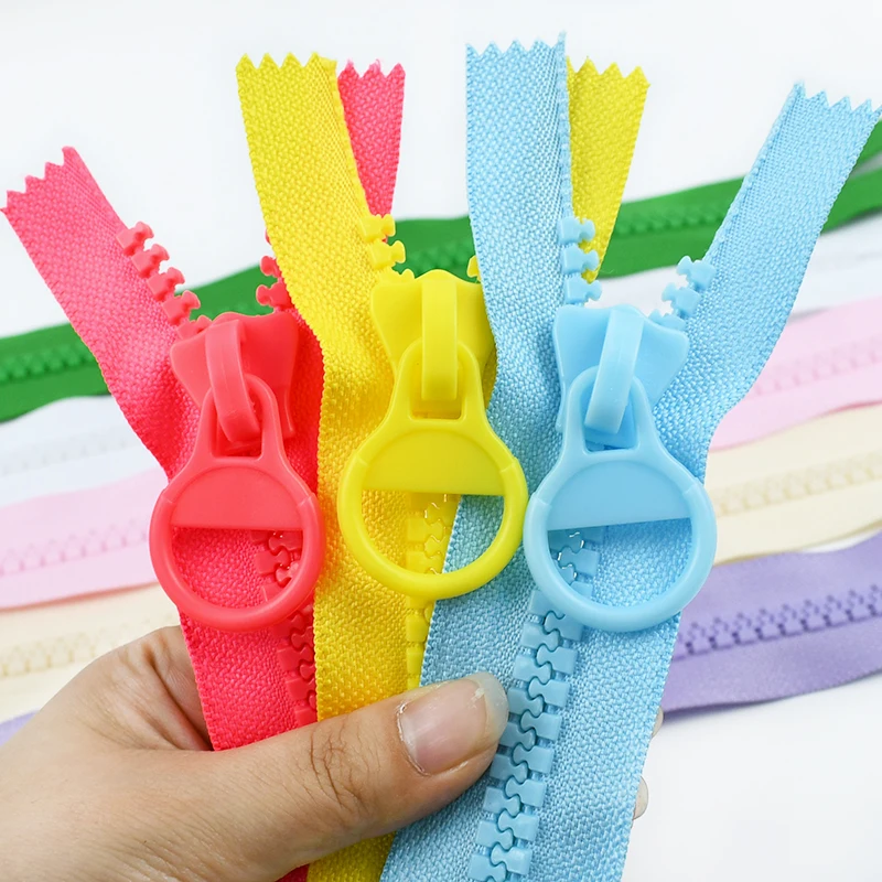 5/10Pcs 10# Colorful Resin Zippers 20/25/30cm Ring Pullers for Pencil Case Bag Clothes DIY Sewing Repair Craft Accessories