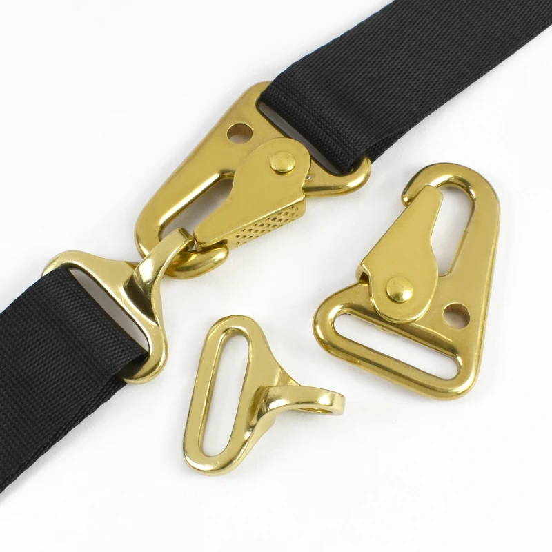 1Pc Solid Brass Clasp Buckles Snap Hook Carabiner Trigger Clip Keychain Backpack Belt Dog Pet Leash Hardware Accessories