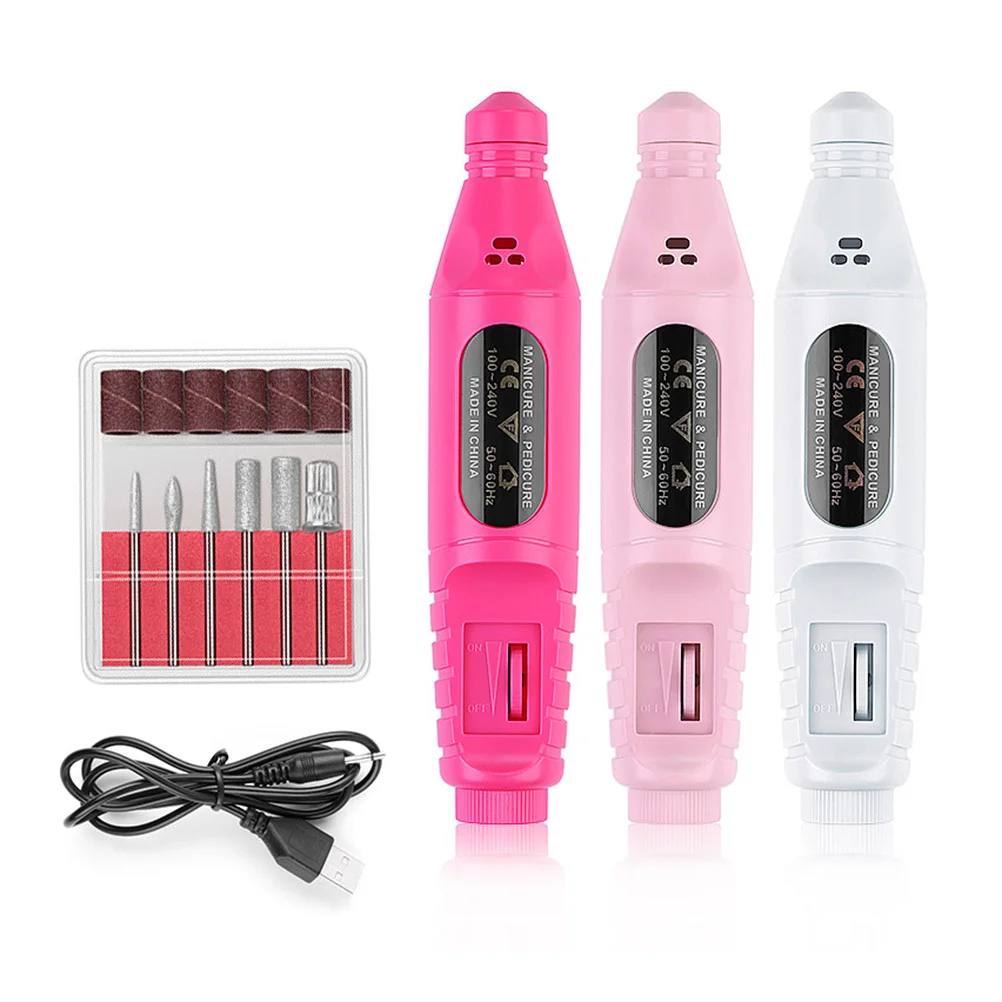 

Portable Electric Nail Polishing Machine Pink Durable USB Manicure Tool for Nail Home Use Manicure Tool