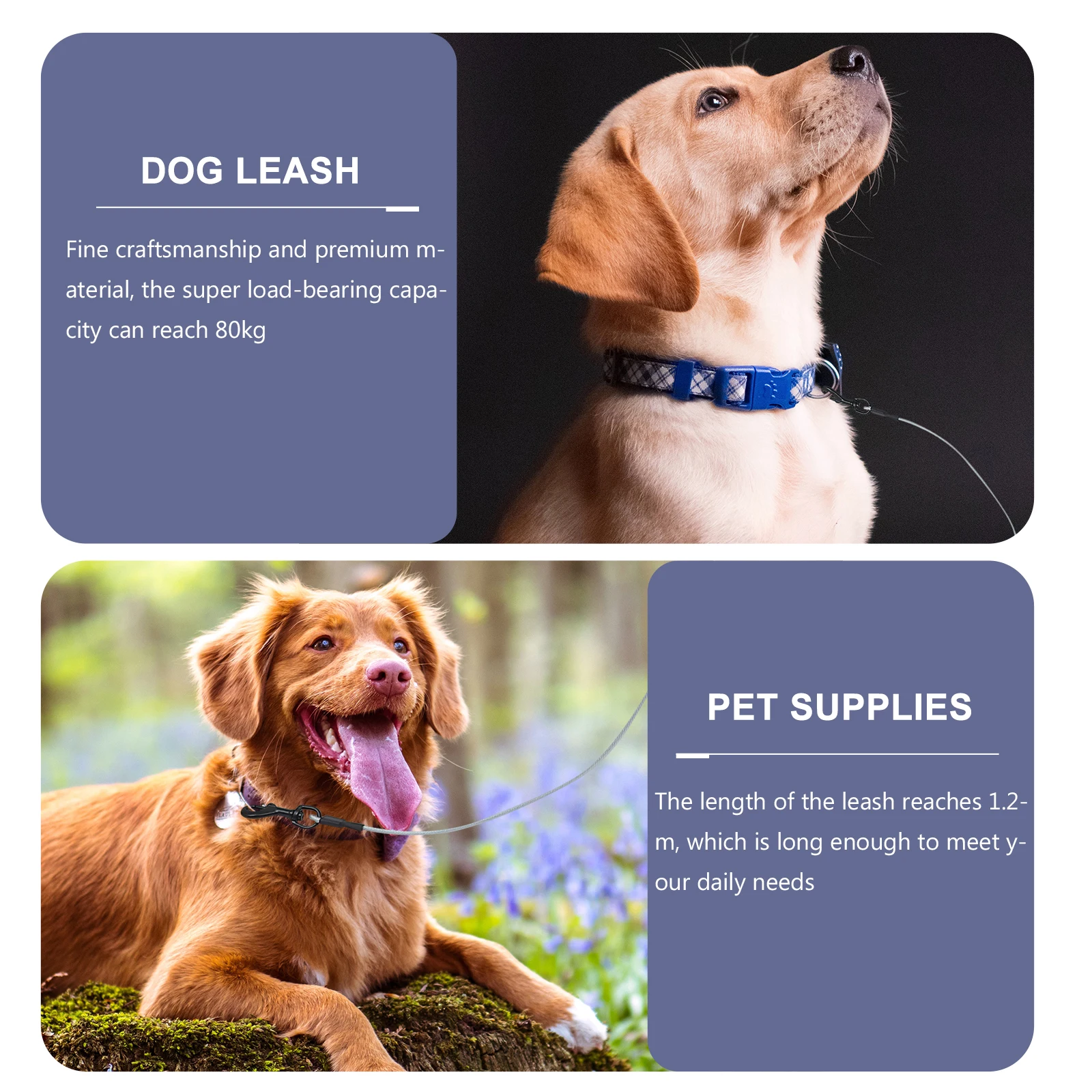 

Dog Leash Pet Supplies Anti Bite Steel Wire Walking Leashes Training Rope Nylon Heavy Duty Portable Traction