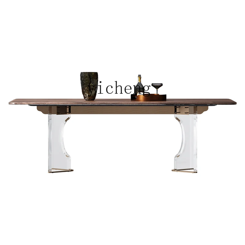 zz solid wood dining table villa large flat floor new original rectangular walnut suspended dining table