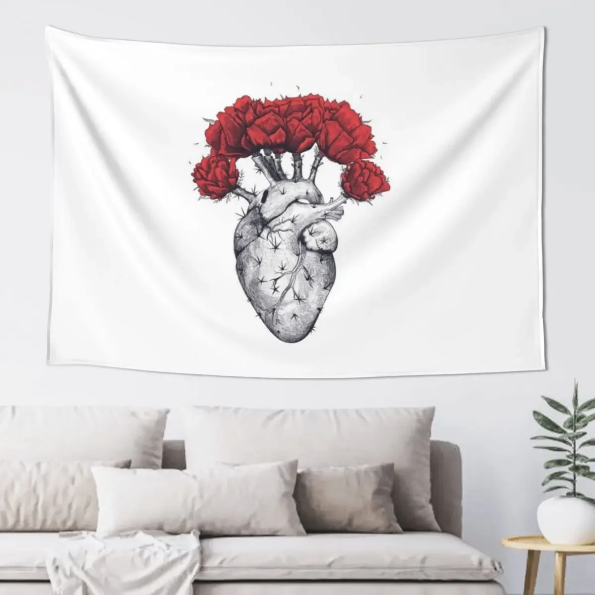 

Cactus heart Tapestry Wall Art Wall Coverings Aesthetic Room Decor Decorative Paintings Tapestry