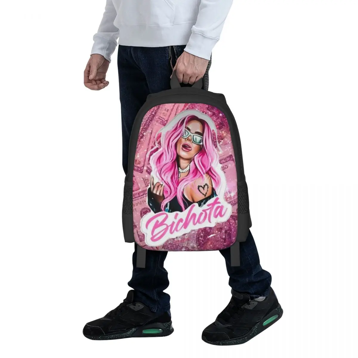 

Karol G Happy Valentines Day Student Backpack School Bag Hiking Travel Daypack for Boys Girls Fashion Bookbag Shoulder Bags