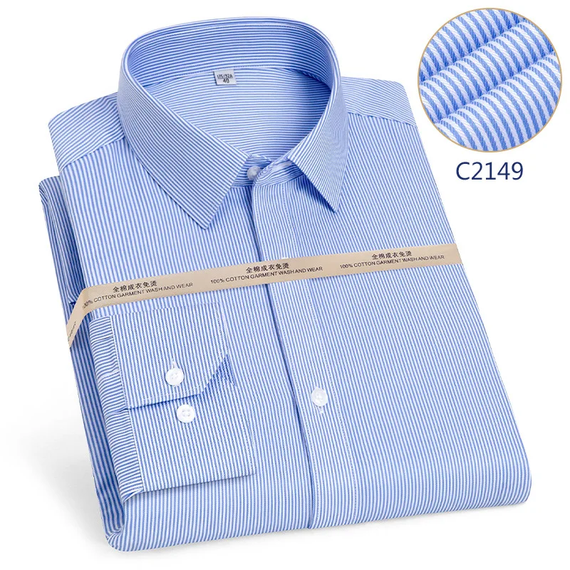 8L Premium Non-Iron Dress Shirt for Men DP Cotton Long Sleeve Business Formal Shirt Office Work Wear White Shirt men long sleeve