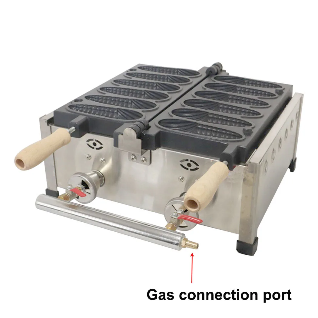 نوع الغاز التجاري 6 قطعة صانع الوافل هوت دوج الذرة/آلة متجر الوجبات الخفيفة على شكل الذرة لمطعم الوجبات السريعة