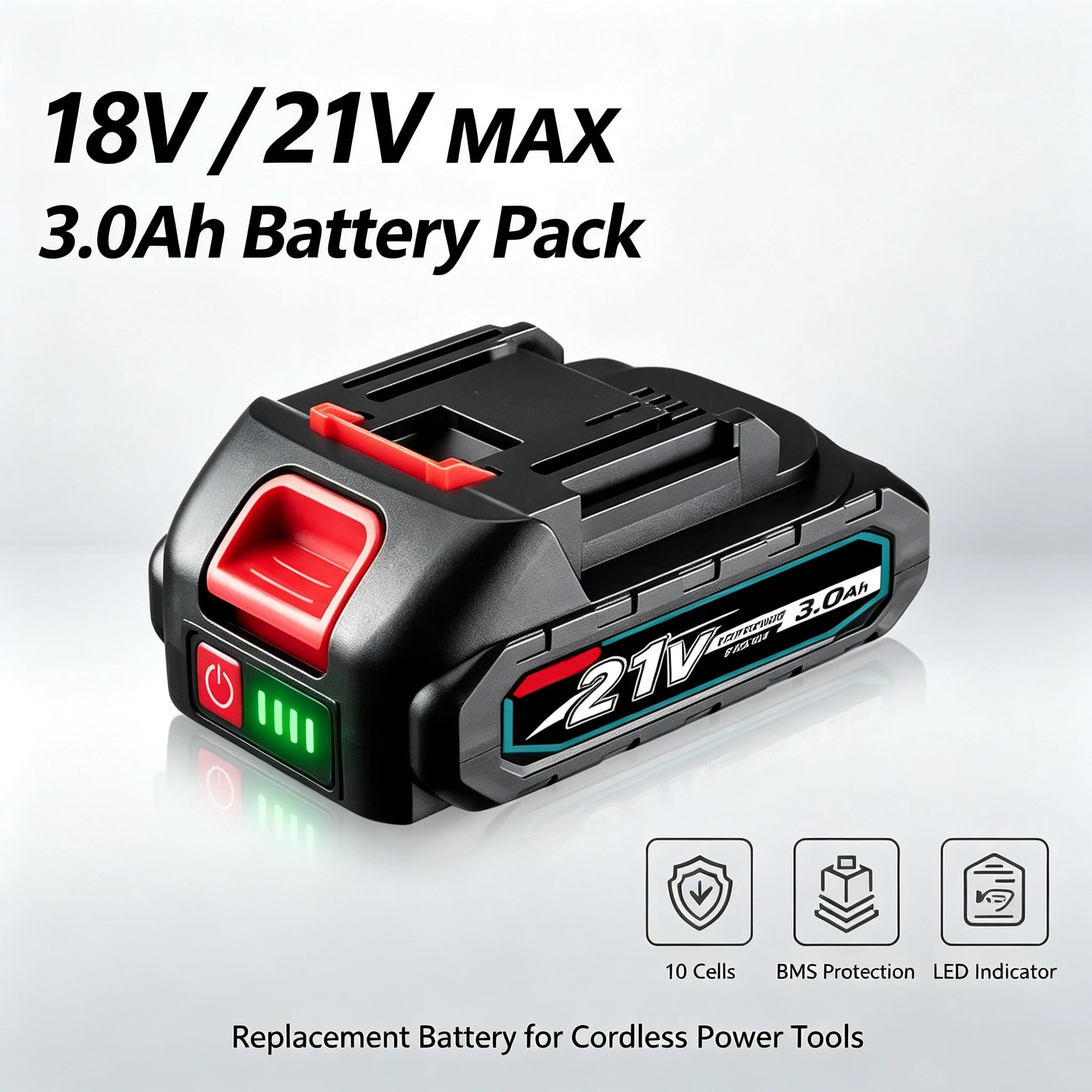 21V MAX 3.0Ah Li-ion Replacement Battery 18650 For Makita 18V Cordless Drill Angle Grinder Electric Power Tools