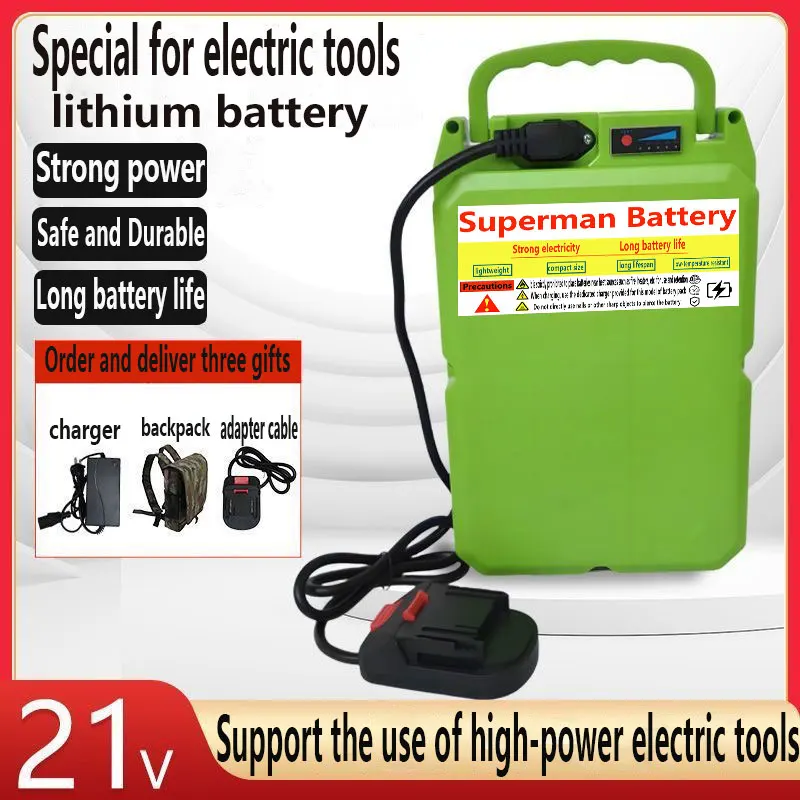 

21V backpack lithium battery hand drill, lawn mower, electric hammer, angle grinder, electric wrench, electric tool, universal