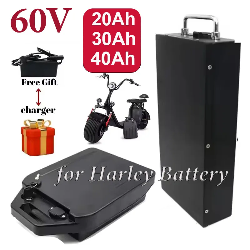 Batterie Harley 60V 20Ah 30Ah 40Ah moto électrique 18650 batterie au Lithium adaptée à la batterie de Scooter électrique CityCoco