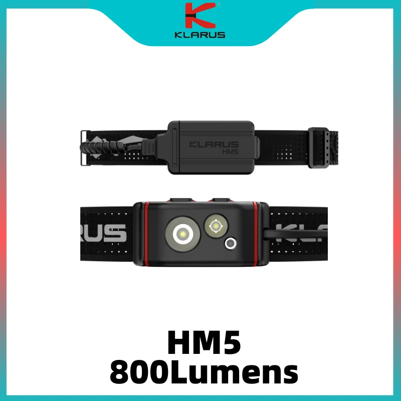Klarus HM5 800Lumens Lightweight High Output Triple-Light Headlamp