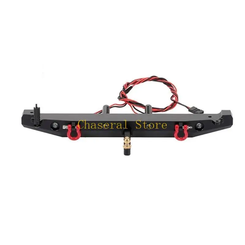 E7CE Металлический передний задний бампер с хвостовым крюком для прицепа, набор из 4 светодиодных фонарей для гусеничного с 1/10