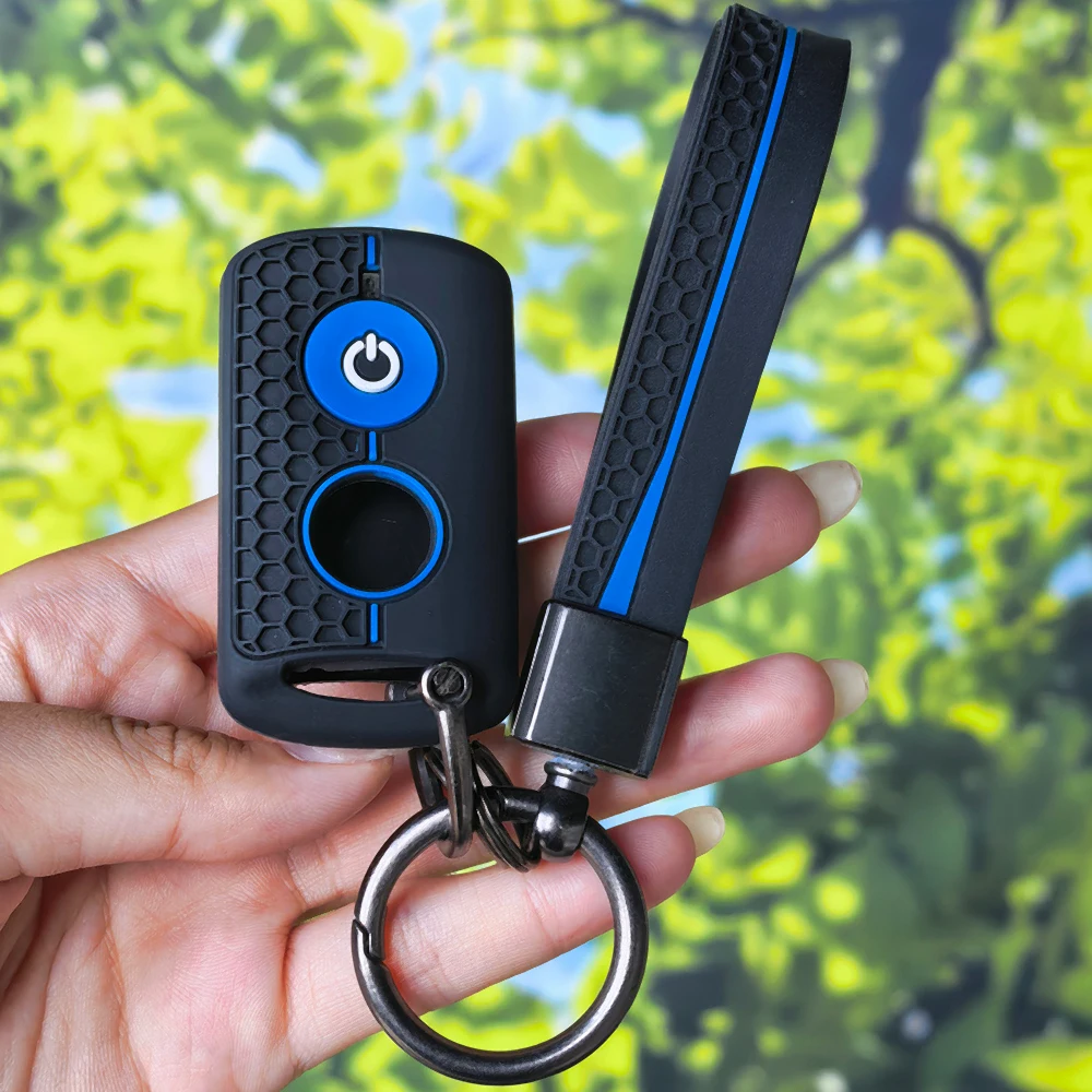 High‑Elastic Silicone Fob Shell With Keychain For Yamaha Nmax 2021 2022 NVX NVX155 XMAX XMAX300 QBIX AEROX JAUNS