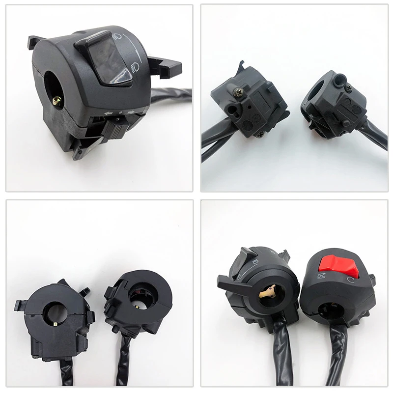 

Universal Motorcycle Handle Bar Switches With Choke Horn Turn Signal Headlight Electric Start Handlebar Controller Switch