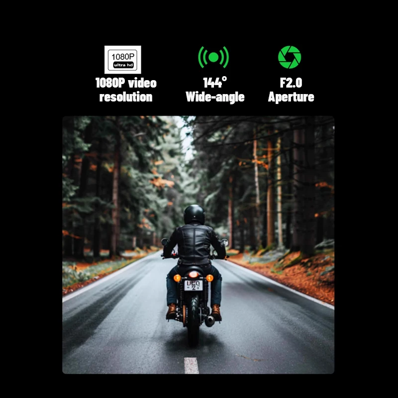 1080P Full HD Motorcycle Dash Cam Built-in WiFi IP66 Waterproof Shockproof Professional Riding Safety Recorder