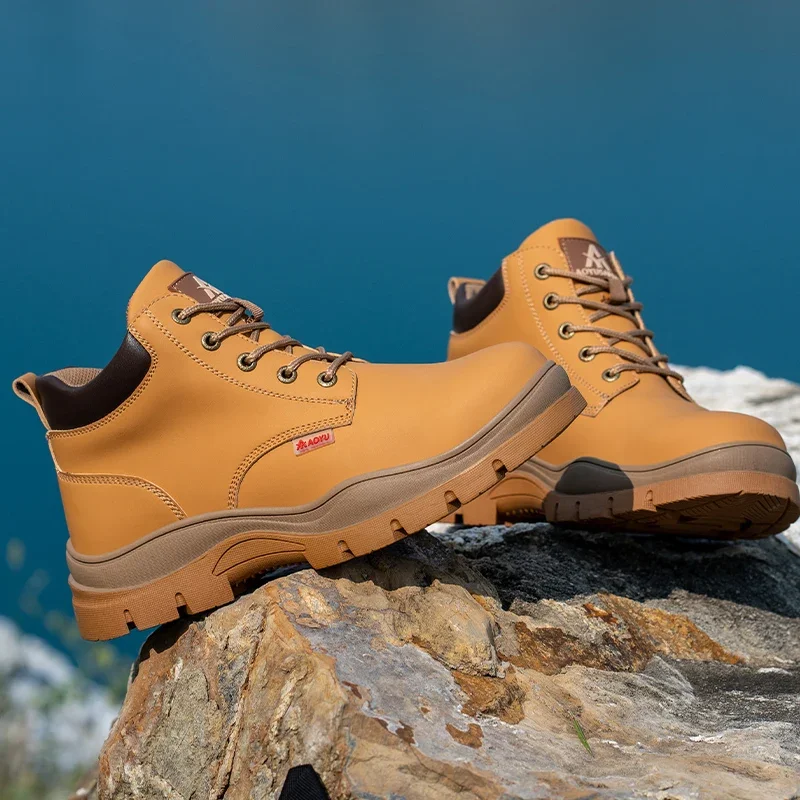 AOYU WINTER New Styles Men Safety Boots With Steel Toe Cap Anti-smash Work Sneakers Safety Shoes Men IndestructibleWork Boots