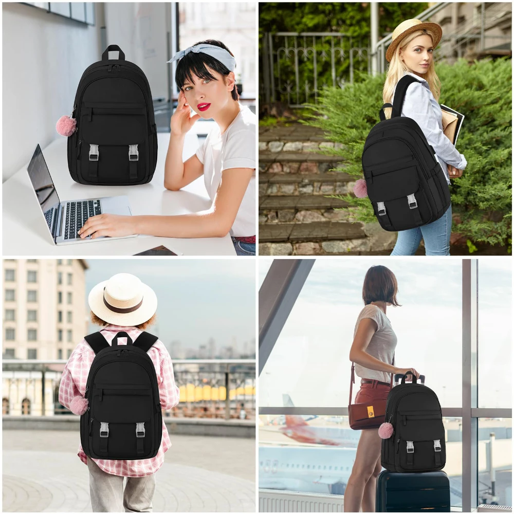 Korean Cute Girl Backpack Classic Nylon Women School Bag Laptop Bag Backpack Large Capacity Travel Backpack for Teenage Girl