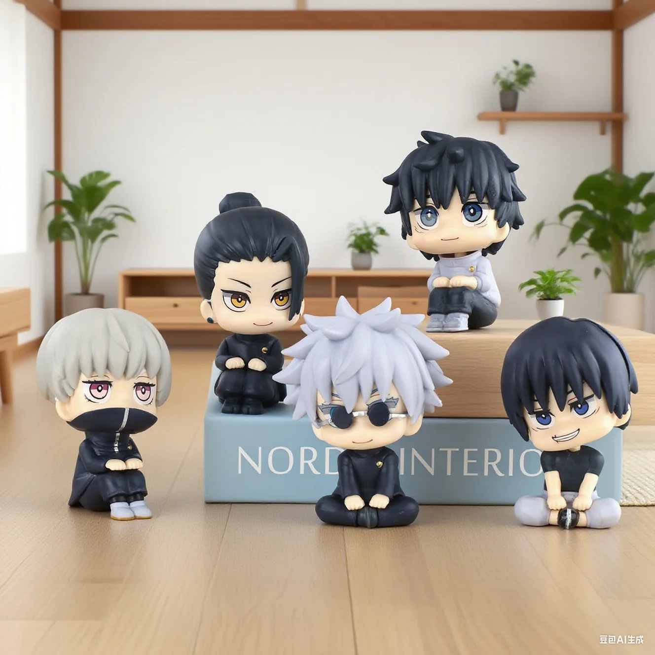 

Аниме Jujutsu Kaisen Figre Q Version Satoru Gojo Suguru Geto Toji Fushiguro Настольный автомобиль Декор Сидящая поза Коллекционная игрушка в подарок