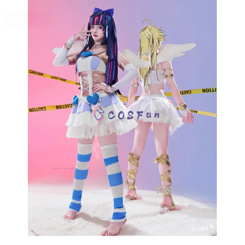 

nty & Stocking with Garterbelt Panty/Anarchy Cosplay Costume Sweet Uniform Dress Halloween Activity Party Role Play Clothing