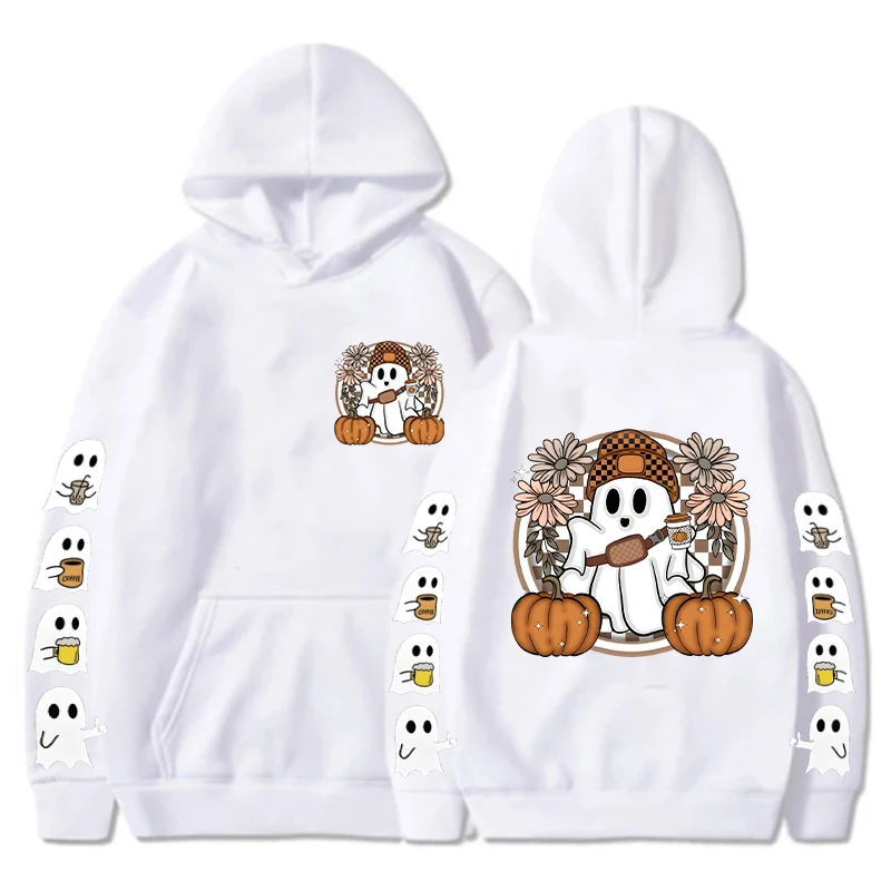 Engraçado e bonito Boo Ghost Hoodies para homens e mulheres, pulôver casual, moletons com capuz, casacos designer, Hip Hop, assustador, festa de Halloween