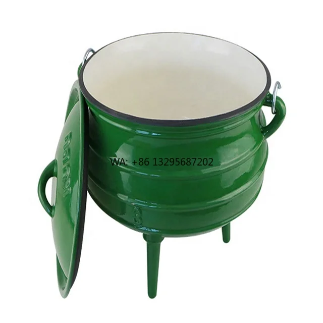 

Эмалированный чугунный горшокjie с 3-ножками можно повесить