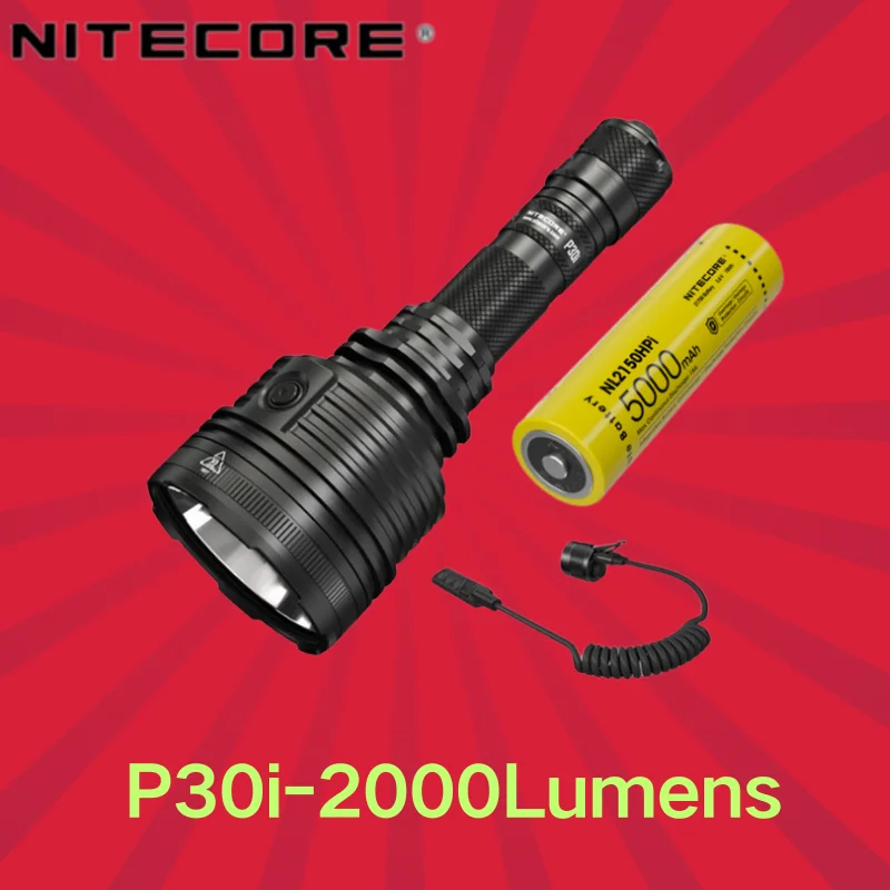 NITECORE P30i USB-C  Rechargeable 2000Lumen Hunting Flashlight With 5000mAH Battey  Rsw2i Remote High-Powerful Spootlight