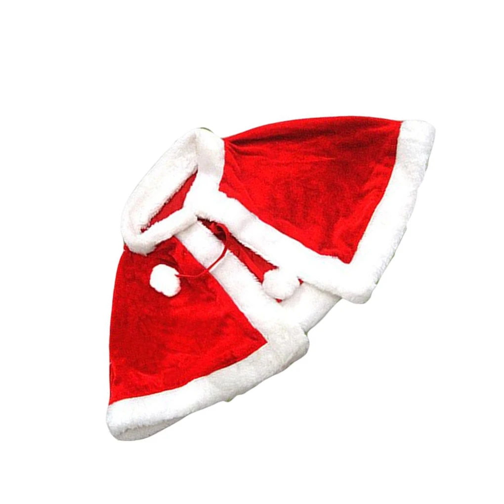 Capodanno Inverno Mantello di velluto rosso Mantello Natale Donna Ragazza Scialle Costumi da festa Decorazione di abiti Costume da Babbo Natale Moda