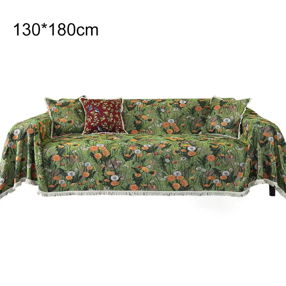Vintage Sofa Cover with Non Slip Feature Easy to Clean Cotton Blanket Stain Resistant Fits For All Furniture Styles