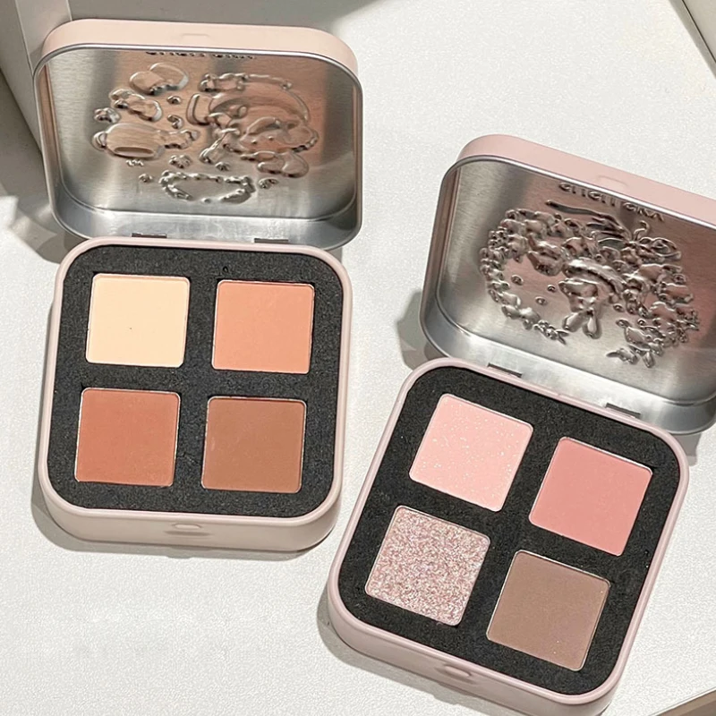 SUSU SKY Lady Rabbit 4 色アイシャドウ パレット — マットな仕上がり、肌のトーンを強化、自然なブレンド、毎日多用途